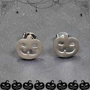 🎃 Silver Jack-o'-lantern‎ Earrings (NWOT)